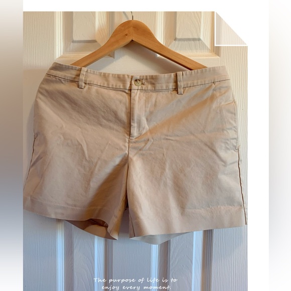 Lauren Ralph Lauren | tan cotton shorts - Picture 2 of 6